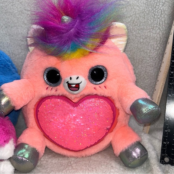 Zuru Rainbocorns big hair surprise 3 plush 13" & 5" Toucan Unicorn sequin heart - Picture 13 of 15